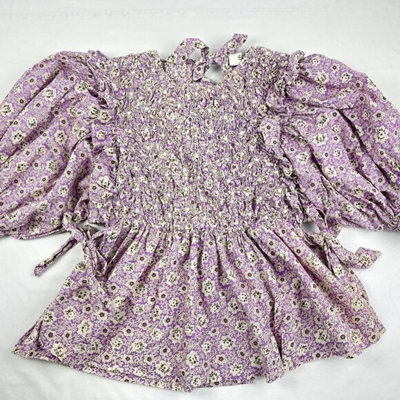 Sea New York Women’s Ida Smocked Top Lilac color Size XS - Picture 2 of 9